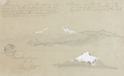 Vedute del vulcano Puresé, Colombia e del Monte Sincholagua, Ecuador